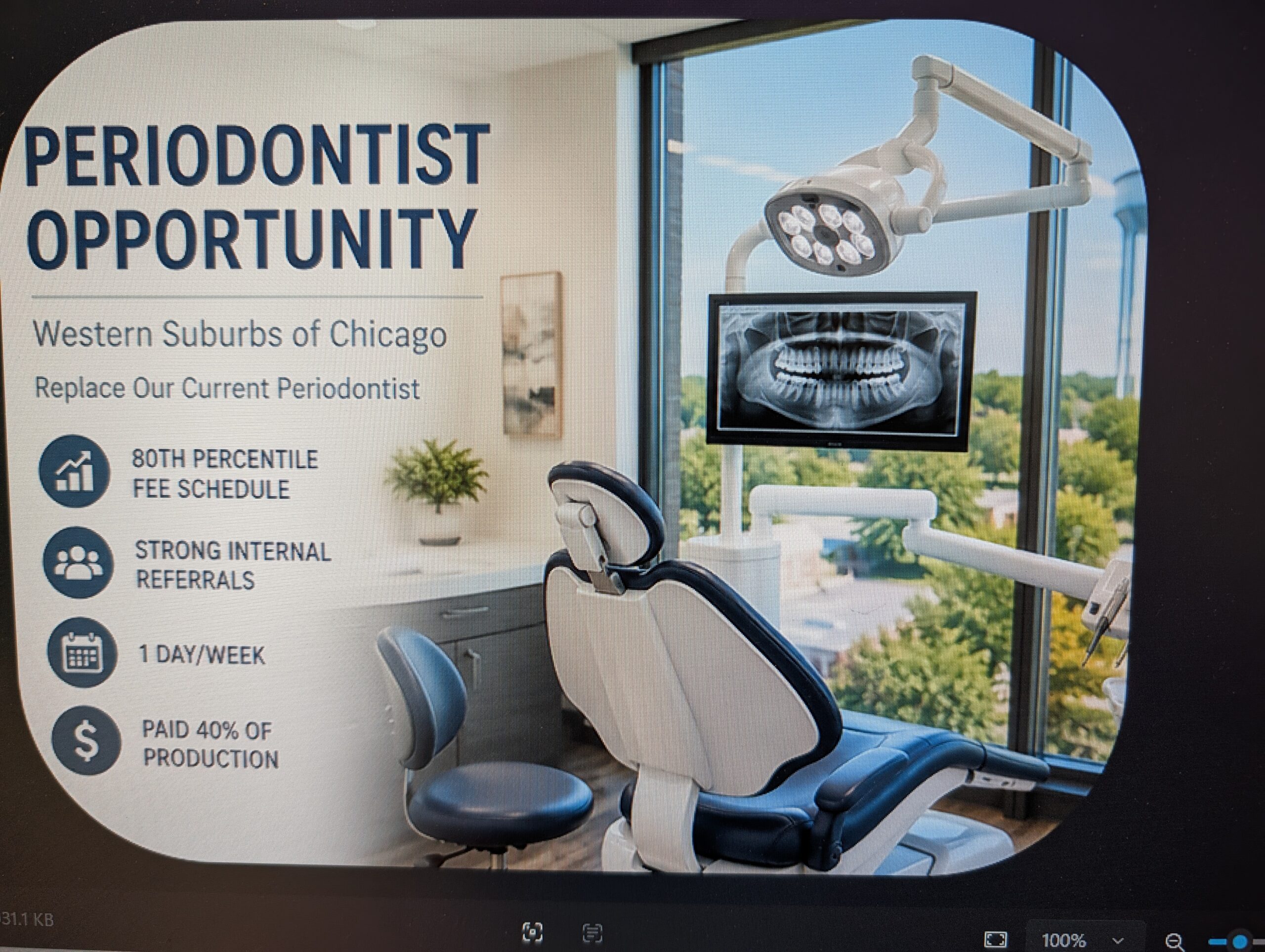 Replace Our Current Periodontist — Established FFS Opportunity in Chicago’s Western Suburbs