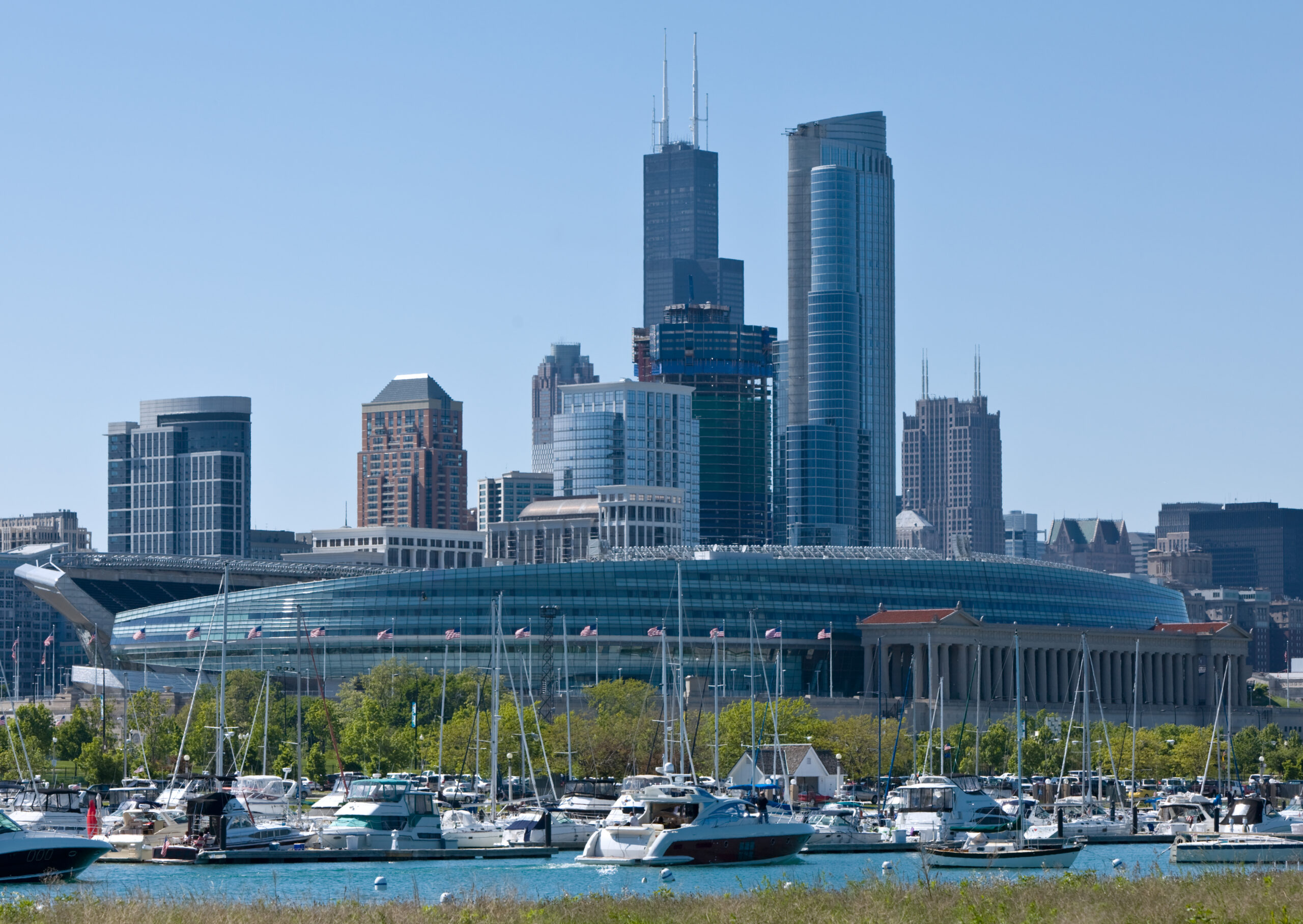 Chicago Skyline with Soldier Field and Sears Tower